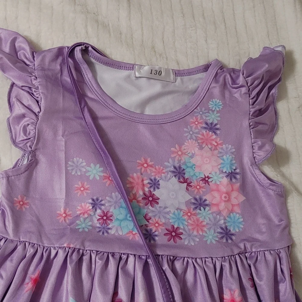 2 PC a very cute purple dress size 130, 6/7, 6-8 yrs. NWT. - Picture 2 of 4